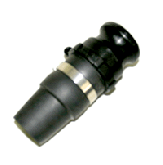 1 1/2" male camlock fitting by tapered suction fitting.