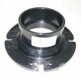 Toilet floor mounting flange. 3" PVC pipe socket.
(3" pvc pipe slips inside flange)